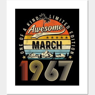 Awesome Since March 1967 Vintage 56th Birthday Posters and Art